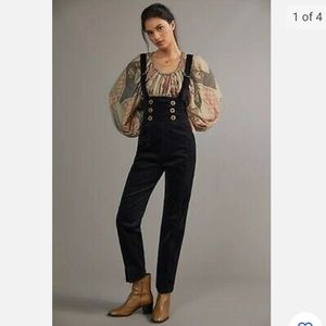 NWT Anthropologie Corduroy Pinafore Jumpsuit Overalls with Buttons